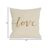 Love 18" x 18" Throw Pillow, Cream/Gold