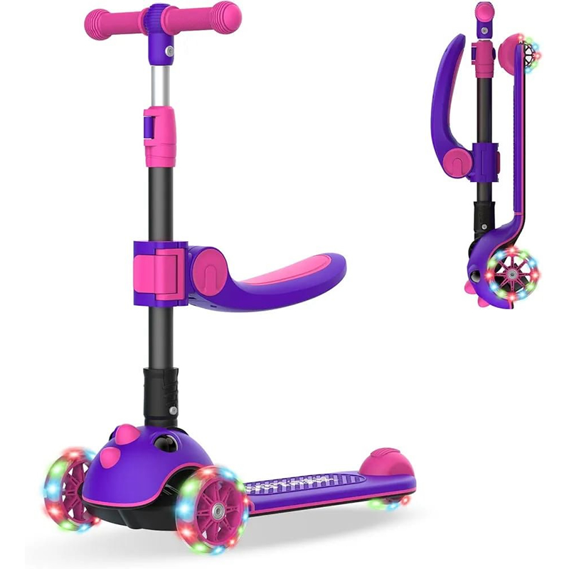 Gotrax KS3 Pro Folding Kick Scooter for Kids, One Key Removable Seat & 3 Extra Wide PU Light-Up Wheels and Anti-Slip Deck, Adjustable Height Handlebar and Lean-to-Steer Scooter for Children Aged 2-8. Gotrax KS3 Pro Folding Kick Scooter for Kids, One Key Removable Seat & 3 Extra Wide PU Light-Up Wheels and Anti-Slip Deck, Adjustable Height Handlebar and Lean-to-Steer Scooter for Children Aged 2-8.