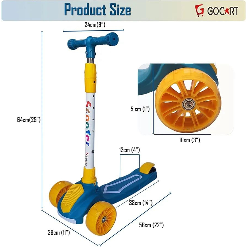 GOCART WITH G LOGO Kids Scooter with 3 Wheel Foldable Height Adjustable Handle Design Sport Kick Scooter (ABS Plastic). GOCART WITH G LOGO Kids Scooter with 3 Wheel Foldable Height Adjustable Handle Design Sport Kick Scooter (ABS Plastic).