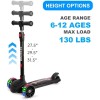 TST Scooter for Kids Ages 6-12, 4.5 Inch Scooter with 3 Handlebars Adjust to 31 Inch Tall, 3 Wheels Kick Scooter for Kids, Christmas Birthday Gifts