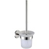 Toilet Brush and Holder Set Wall Mounted Stainless Steel Handle Glass Holder for Bathroom.