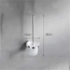 Toilet Brush and Holder Set Wall Mounted Stainless Steel Handle Glass Holder for Bathroom.