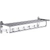 40-80cm Stainless Steel Bathroom Towel Rack Shelf with Foldable Double Wall Mounted Towel Bar and Double Rails with Hooks 5.27 (Size : 80cm).