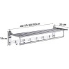 40-80cm Stainless Steel Bathroom Towel Rack Shelf with Foldable Double Wall Mounted Towel Bar and Double Rails with Hooks 5.27 (Size : 80cm).