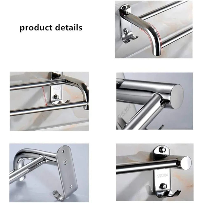 Towel Rack, Stainless Steel Retractable Towel Rack Wall Mounted, Adjustable Towel Rack with Hook, Towel Rail, Towel Holder, in Bathroom. Towel Rack, Stainless Steel Retractable Towel Rack Wall Mounted, Adjustable Towel Rack with Hook, Towel Rail, Towel Holder, in Bathroom.