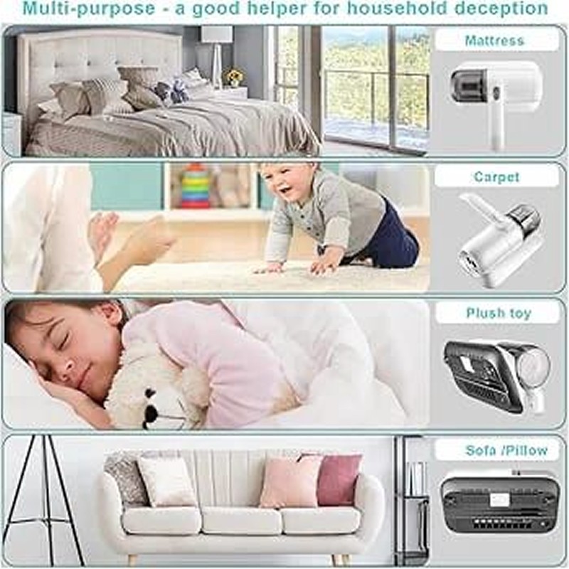 Wireless Vacuum cleaner and UV Mite Cleaner- Vacuum Cleaner for Carpet, Floor, Sofa, Bed Mattress| Strong Suction And Low Noise| Suitable for Pillows, Plush Toys,Bed,Quilt,Sofa,Carpets |Cordless. Wireless Vacuum cleaner and UV Mite Cleaner- Vacuum Cleaner for Carpet, Floor, Sofa, Bed Mattress| Strong Suction And Low Noise| Suitable for Pillows, Plush Toys,Bed,Quilt,Sofa,Carpets |Cordless.