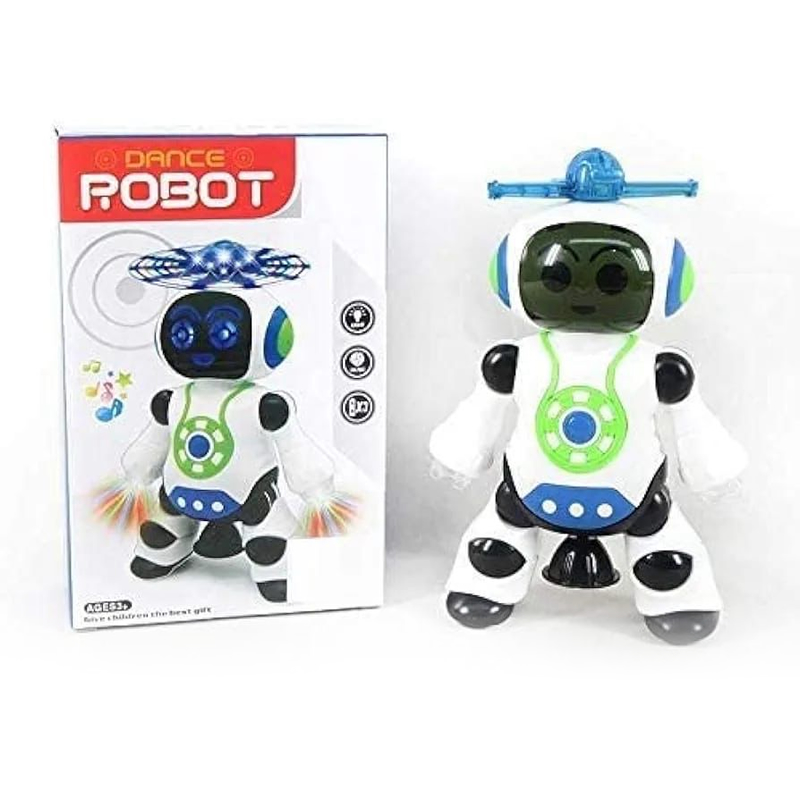 SIDD Dancing Robot with Music, Kids Robot with 3D Flashing Lights, 360 Degree Rotation Robot Toy for Kids, Plastic, Multicolor, Pack of 1.