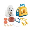 Hand Basket Lovely Dog Pet Cage Toys Pretend Play Food Feeding Animals Role Play Taking Care Plush Pet Dog Toys.