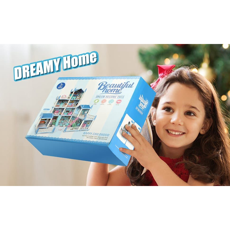 Dollhouse for 3 4 5 6 7 8 Years Old 4 Doll House LED Light Princess Dream House Play Mat with 4 Furniture for Dolls and Dolls DIY Dollhouse. Dollhouse for 3 4 5 6 7 8 Years Old 4 Doll House LED Light Princess Dream House Play Mat with 4 Furniture for Dolls and Dolls DIY Dollhouse.
