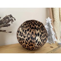Decorative Leopard Ball Pillow,Leopard Animal Print Cheetah Ball Pillow Home Decor,Round Leopard Pillow (Small)