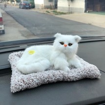 Orgin Plush Cat, Exquisite Workmanship Cat Ornament for Car Decorations for Home Decoration Activated Charcoal Cat White