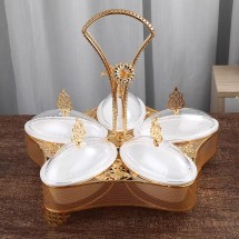 CASOTA Multipurpose Fruit Plate European Style Creative Dry Fruit Box Fruit Living Room with Cover Nut Candy Plate