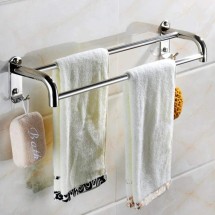 Towel Rack,Wall Mounted Retractable Stainless Steel Towel Rack,Adjustable Towel Rail with Hook,Towel Bar,Towel Shelf,in Bathroom or Kitchen-Hole_Installation-70Cm/B-Two Installatio